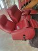 Canapé home cinéma cuir rouge et fauteuil assorti - Miniature