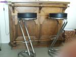 Bar chene clair plus 2 tabouret - Miniature