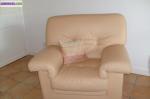 Canapes et fauteuil cuir - Miniature