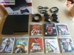 Ps3 slim 320 + 2 manette + 8 jeux + garanti - Miniature