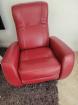 Canapé home cinéma cuir rouge et fauteuil assorti - Miniature