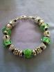 Bracelet murano en perle de verre verte argent massif - Miniature