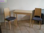 Table de cuisine et ses 2 chaises - Miniature