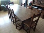 Table rustique et 6 chaises - Miniature