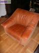 Fauteuil en cuir de buffle marron - Miniature